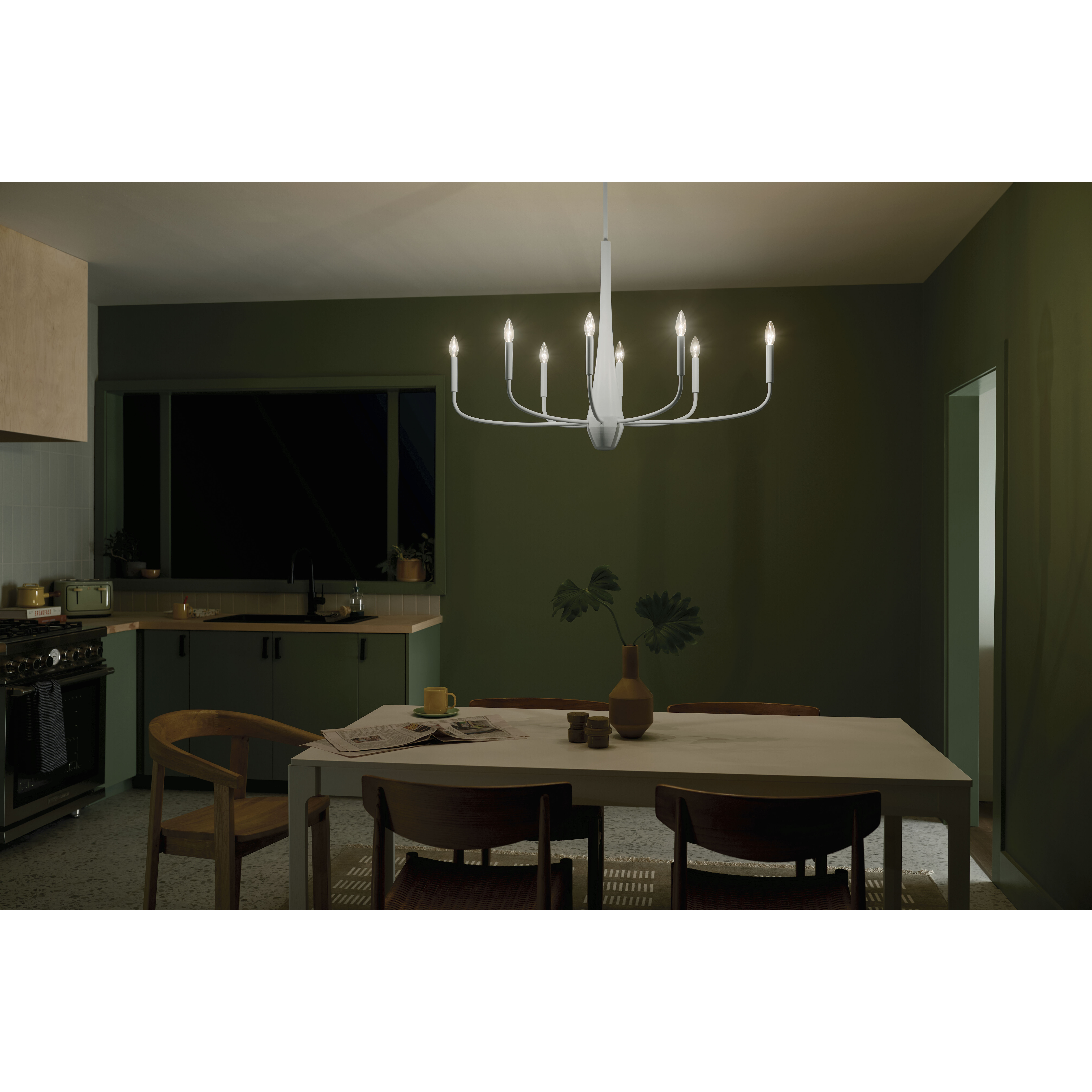 Deela LED 18.5 inch White Oval Chandelier Ceiling Light