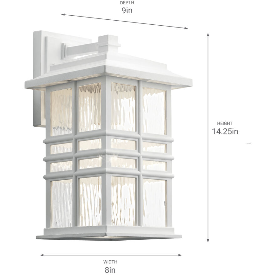 Beacon Square 1 Light 14 inch White Outdoor Wall, Medium
