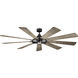 Gentry Xl 85 inch Anvil Iron with Dist Antiq Gray Blades Ceiling Fan in Etched Cased Opal