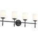 Ali 4 Light 32.5 inch Black Bath Vanity Light Wall Light