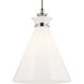 Laria 1 Light Polished Nickel Pendant Ceiling Light in Opal