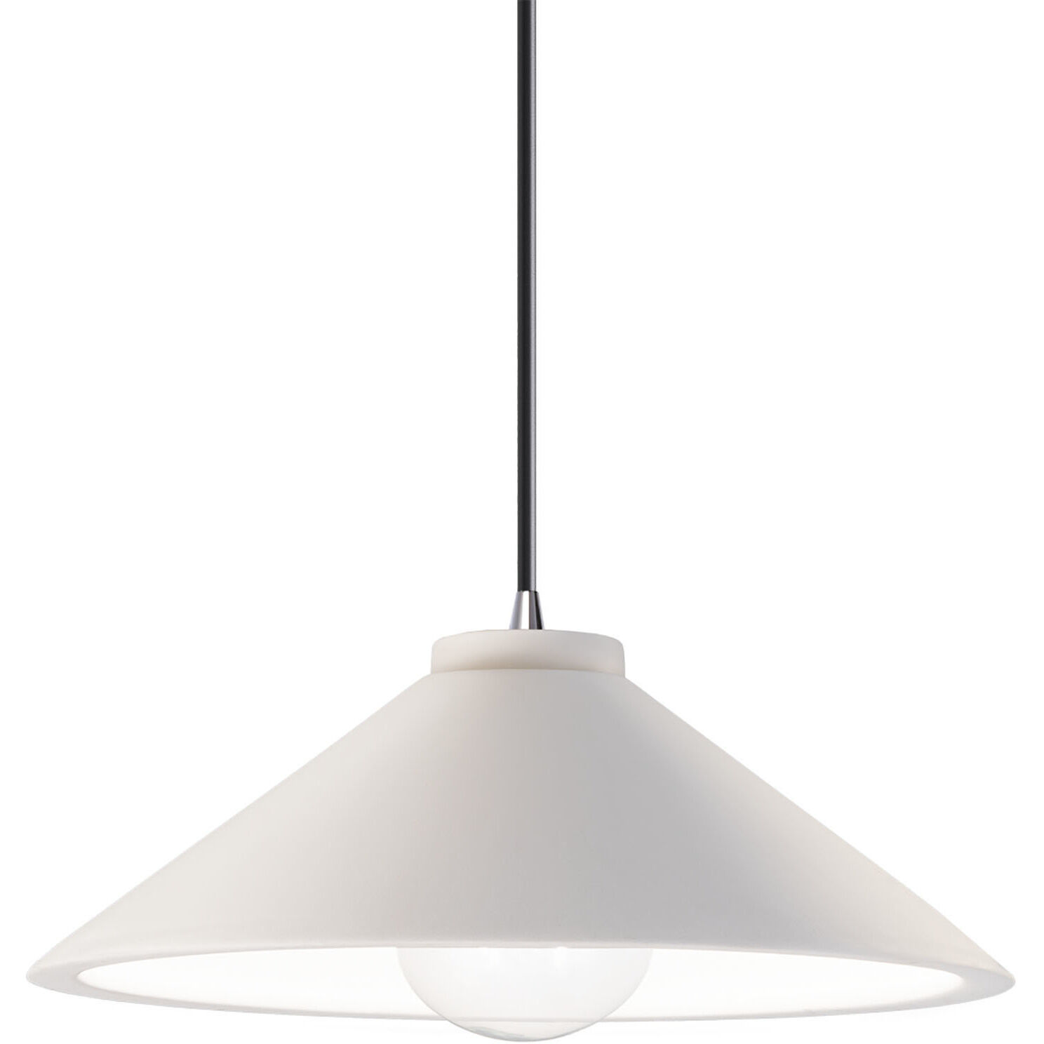 Radiance Collection LED 11.75 inch Gloss Black with Polished Chrome Pendant Ceiling Light