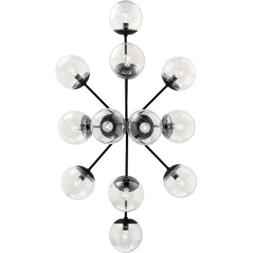 Silvarious 12 Light 26.75 inch Black Chandelier/Semi Flush Ceiling Light