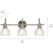 Avery 3 Light 24 inch Brushed Nickel Wall Mt Bath 3 Arm Wall Light