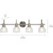Avery 4 Light 33 inch Brushed Nickel Wall Mt Bath 4 Arm Wall Light