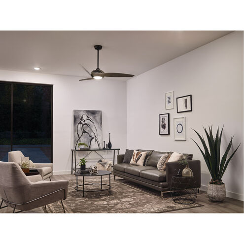 Zenith 60 inch Satin Black with Silver Blades Ceiling Fan