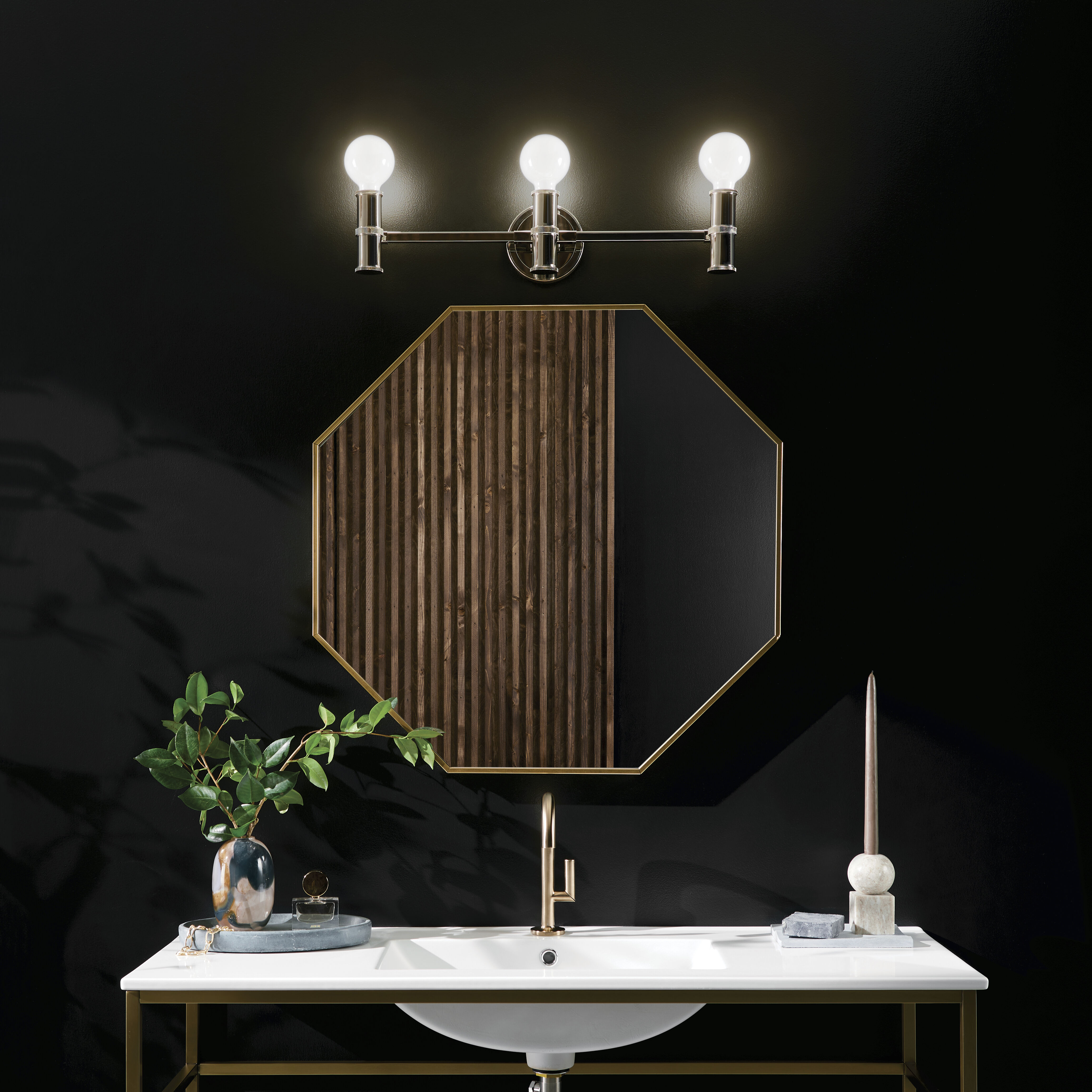 Kichler 55157PN Torche LED 24.25 inch Polished Nickel Bathroom