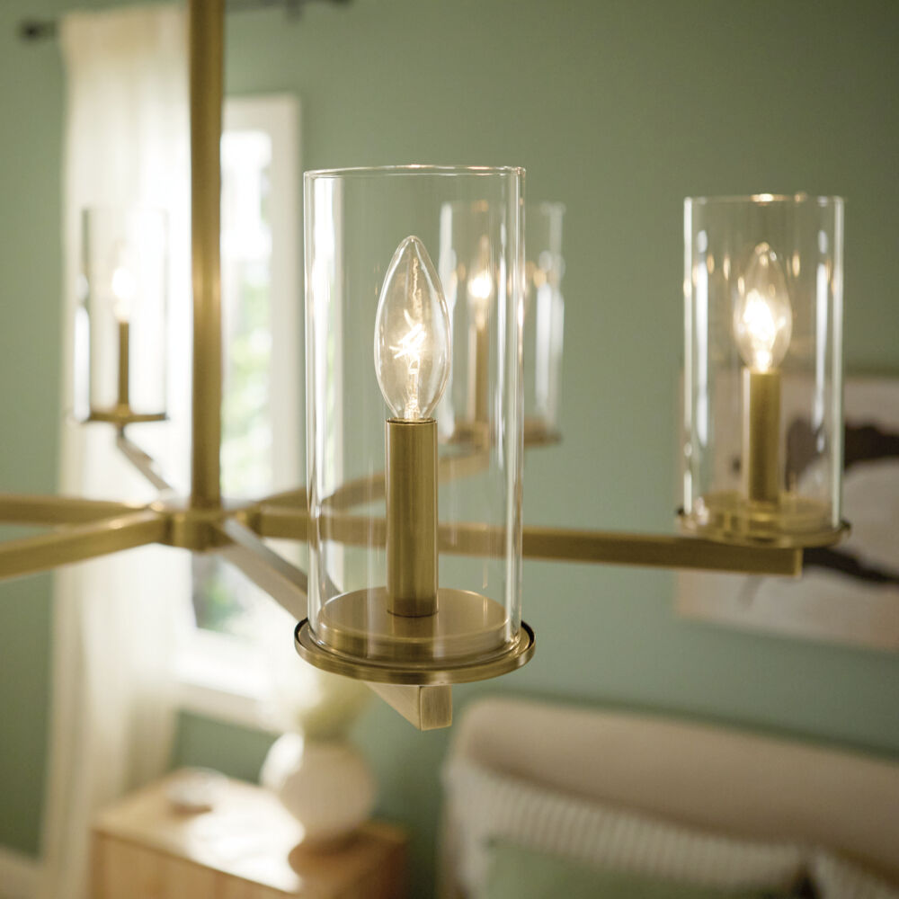 Crosby 6 Light Natural Brass Chandelier Ceiling Light