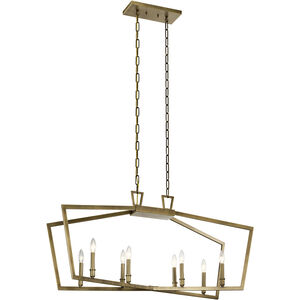 Abbotswell 8 Light 12.75 inch Natural Brass Chandelier Linear Ceiling Light, Single