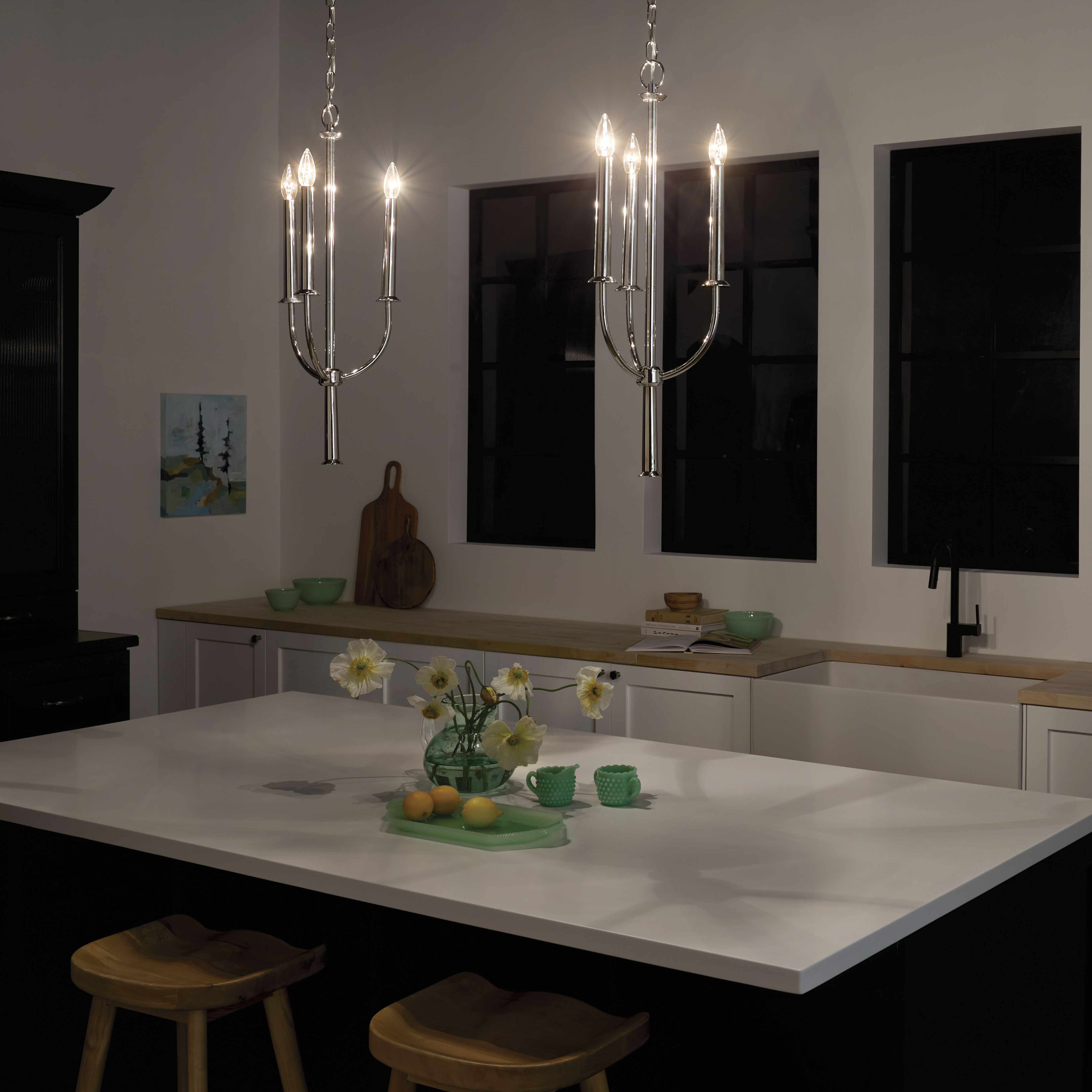 Florence 3 Light 11.25 inch Polished Nickel Chandelier Ceiling Light