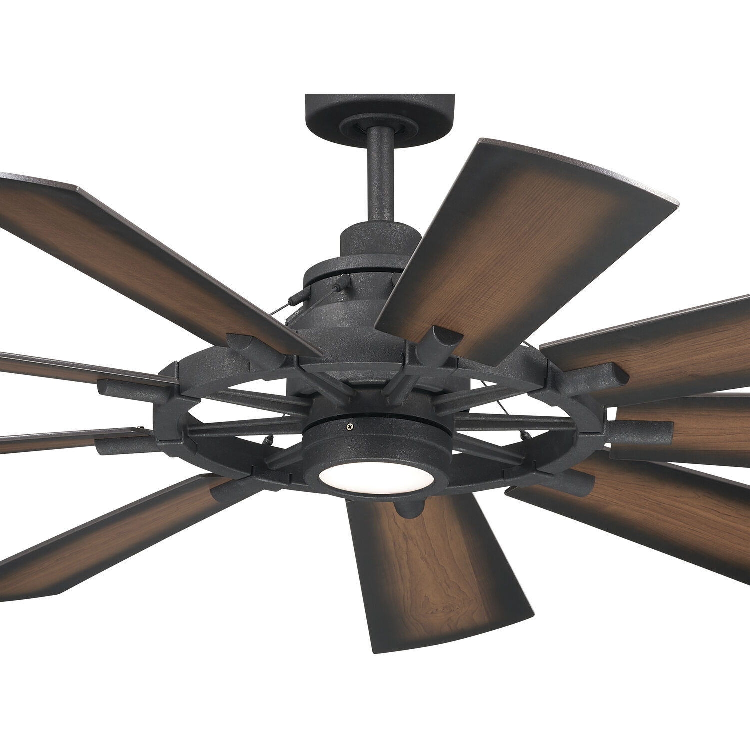 Gentry 60 inch Distressed Black with Distressed Antique Gray/Walnut Blades Ceiling Fan