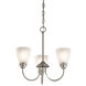 Jolie 3 Light 18 inch Brushed Nickel Mini Chandelier Ceiling Light in Incandescent