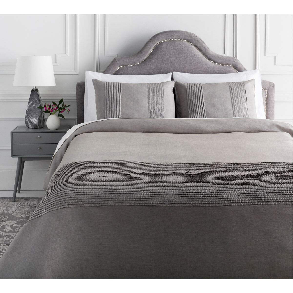 Upton Medium Gray Duvet, Full/Queen