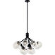 Silvarious 12 Light Black Chandelier/Semi Flush Ceiling Light in Clear Crackle