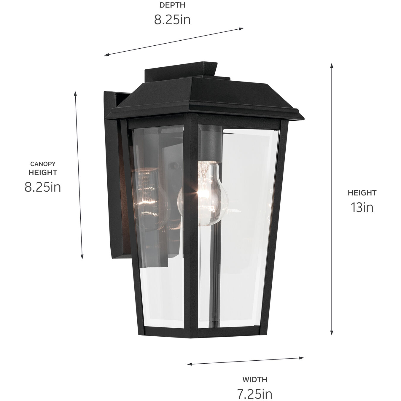 Mathus 1 Light 13 inch Black Textured Outdoor Wall, Small