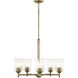 Shailene 5 Light Natural Brass Chandelier Ceiling Light in Clear