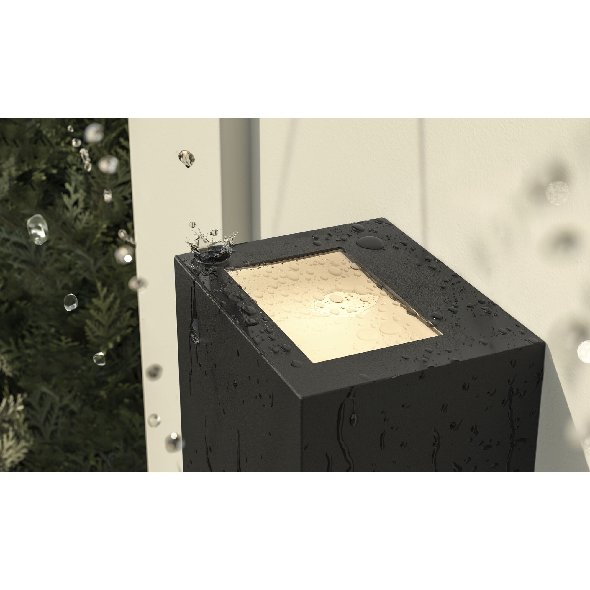 Walden LED 12 inch Textured Black Outdoor Wall, Medium