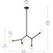 Cassius 4 Light 5.25 inch Black Chandelier Ceiling Light, Convertible