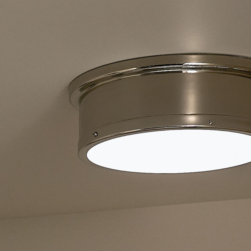 Serca 3 Light 18 inch Polished Nickel Flush Mount Ceiling Light