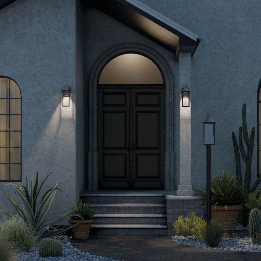 Prin 1 Light 16.75 inch Black Outdoor Wall Light, Medium