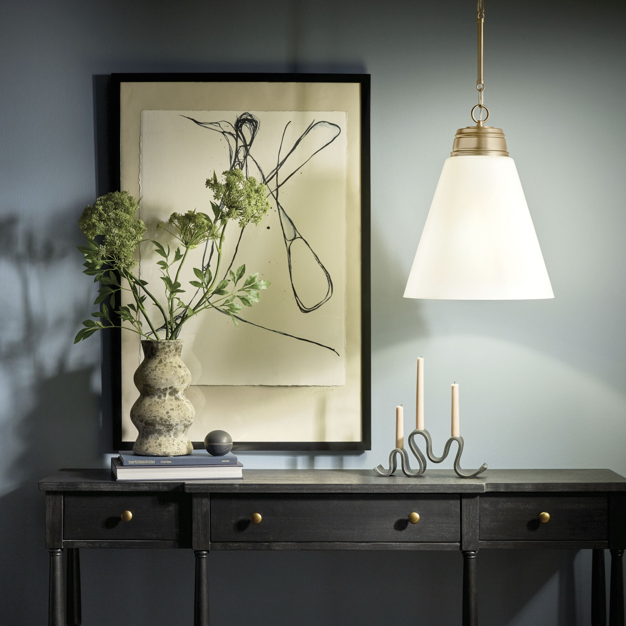 Marsailli 1 Light Champagne Bronze Pendant Ceiling Light, Large