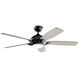 Geno 54 inch Satin Black with Silver Blades Ceiling Fan
