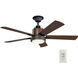 Colerne 52 inch Distressed Black with Auburn Stained Blades Ceiling Fan