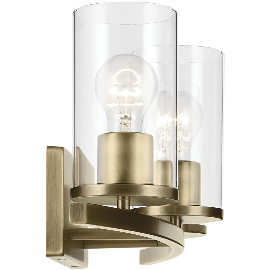 Crosby 3 Light 23 inch Natural Brass Bath Light Wall Light