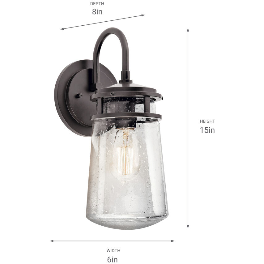 Lyndon 1 Light 15 inch Architectural Bronze Outdoor Wall, Small