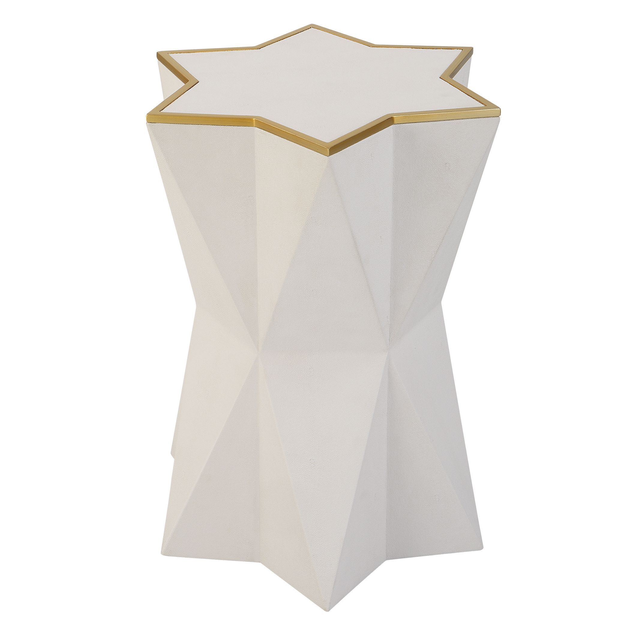 Capella 22 X 16 inch White Faux Shagreen and Gold Leaf Accent Table