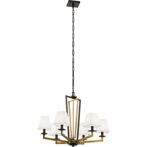 Dancar 6 Light 28 inch Natural Brass Chandelier 1 Tier Medium Ceiling Light, Medium