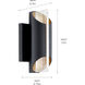 Astalis LED 12 inch Textured Black Outdoor Wall Sconce, Small