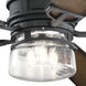 Lyndon 60 inch Distressed Black with Walnut Shadowed Blades Ceiling Fan