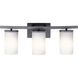 Crosby 3 Light 23 inch Black Wall Mt Bath 3 Arm Wall Light