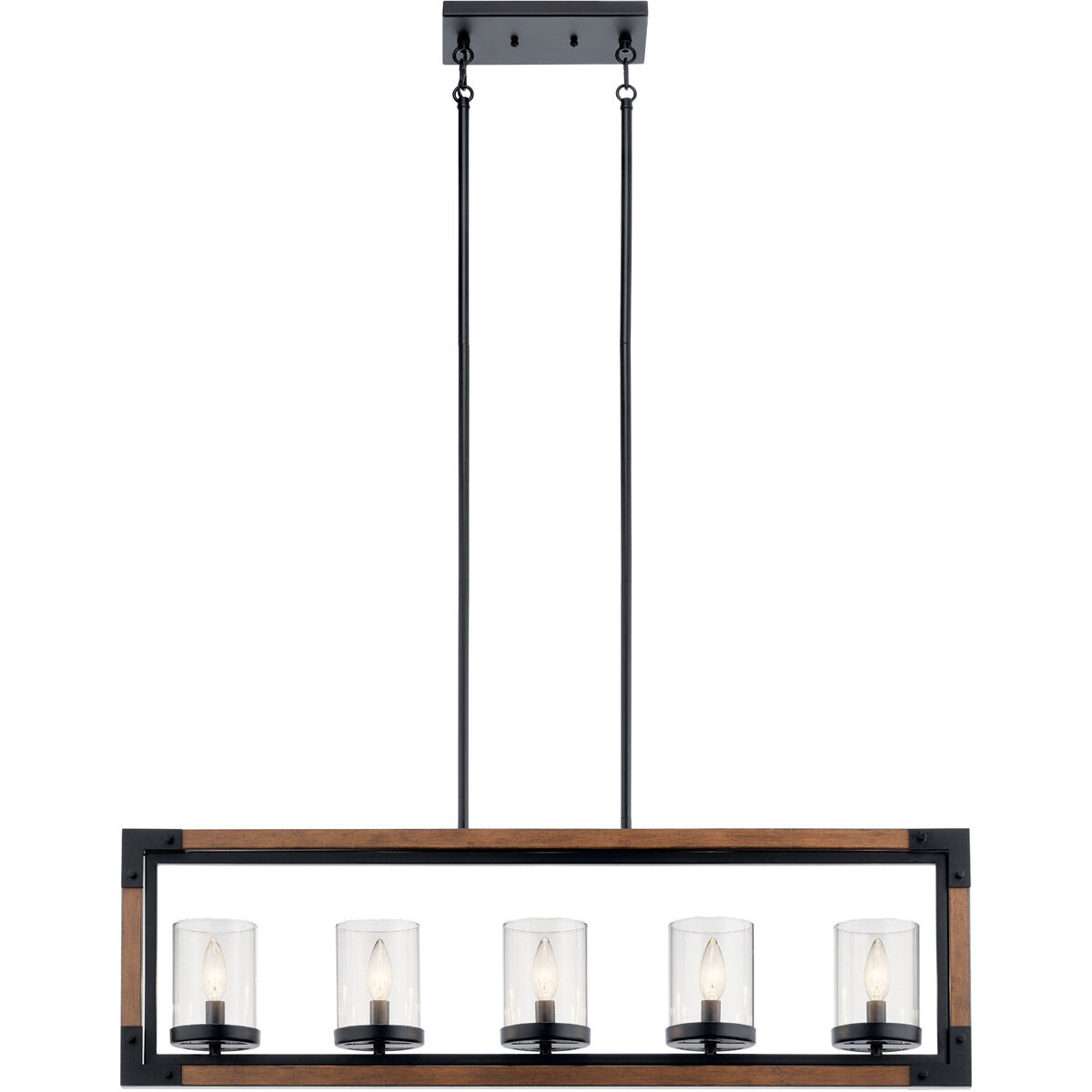 Marimount 5 Light 4.25 inch Auburn Stained Chandelier Linear Ceiling Light