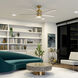 Brahm 56 inch Natural Brass with Walnut Blades Ceiling Fan