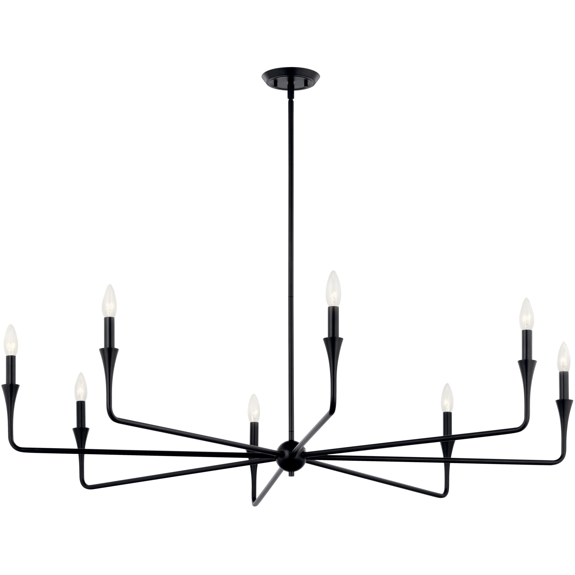Alvaro 8 Light Black Chandelier Ceiling Light, 1 Tier Large