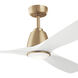 Volos II 54 inch Champagne Bronze with Matte White Blades Ceiling Fan