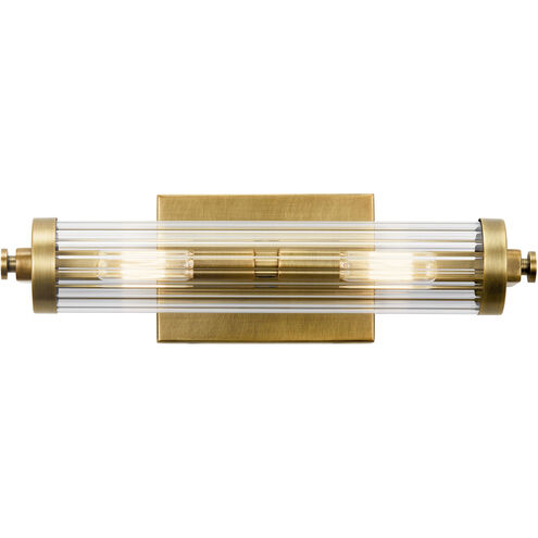 Azores 2 Light 16 inch Natural Brass Wall Sconce Wall Light
