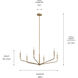 Madden 6 Light Champagne Bronze Chandelier Ceiling Light, 1 Tier Large