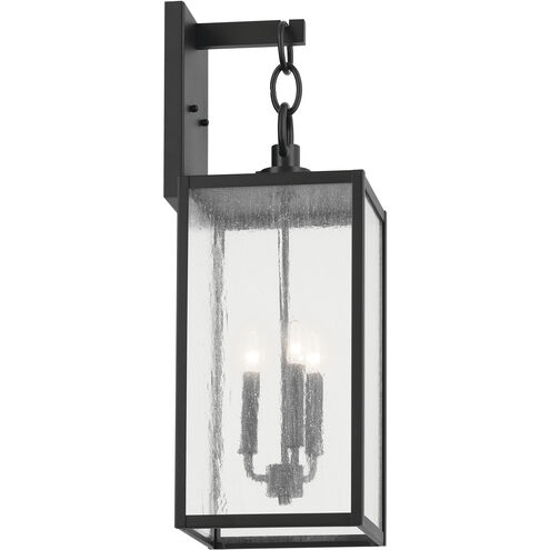 Lahden 3 Light 26 inch Black Outdoor Wall Sconce, Large