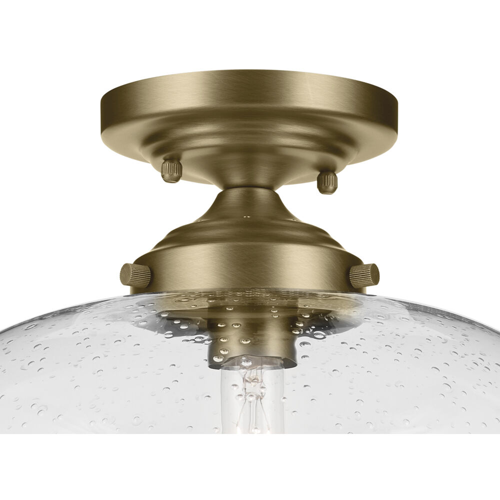 Avery 1 Light Natural Brass Semi Flush Ceiling Light