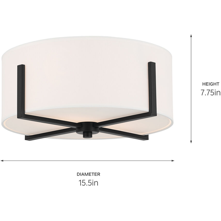 Malen LED 15.5 inch Black Flush Mount Ceiling Light