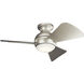Sola 34 inch Brushed Nickel with Silver Blades Ceiling Fan