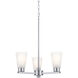 Stamos 3 Light Brushed Nickel Chandelier Ceiling Light, Small, 1 Tier