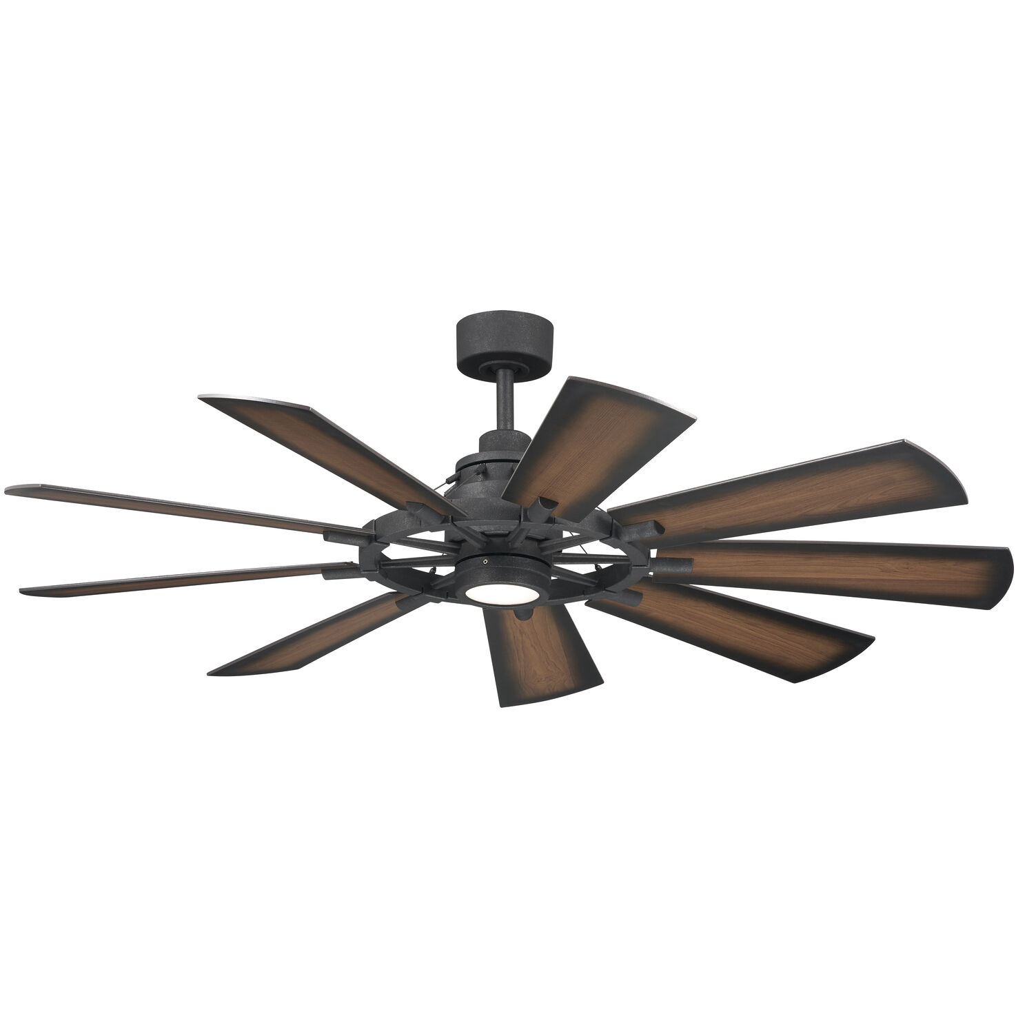 Gentry 60 inch Distressed Black with Distressed Antique Gray/Walnut Blades Ceiling Fan