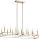 Finet 14 Light 12 inch Polished Nickel Chandelier Linear (Double) Ceiling Light, Double