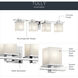 Tully 4 Light 32 inch Chrome Wall Mt Bath 4 Arm Wall Light