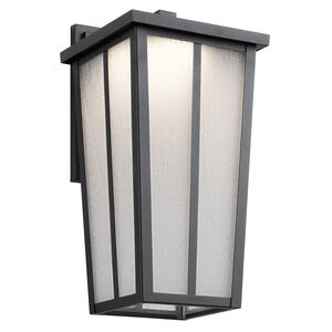 Amber Valley LED 15 inch Textured Black Outdoor Wall, Medium
