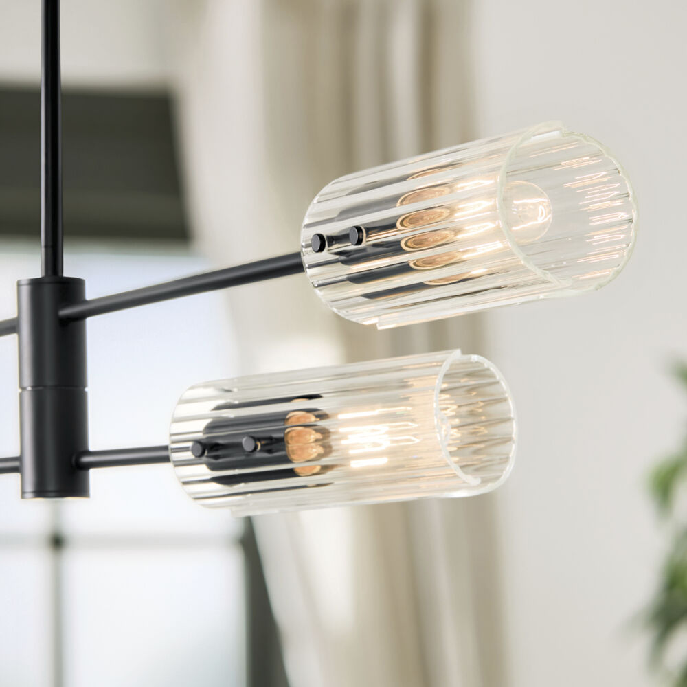 Velestino 4 Light 5.25 inch Black Chandelier Linear Ceiling Light